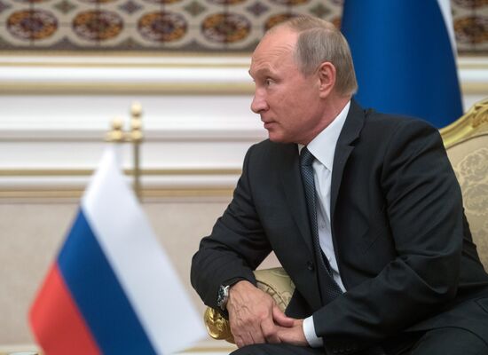 Russian President Vladimir Putin visits Turkmenistan