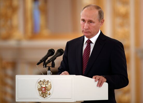 President Vladimir Putin receives credentials of 20 foreign ambassadors