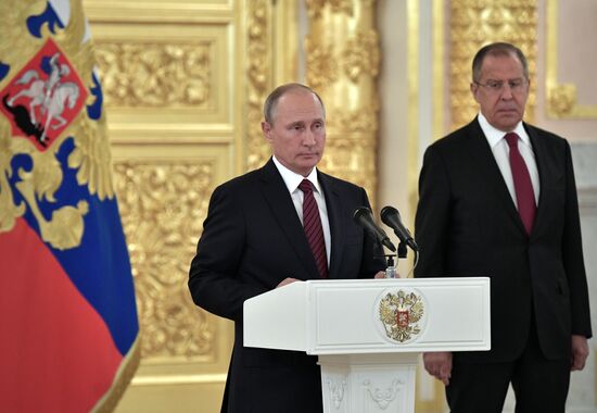 President Vladimir Putin receives credentials of 20 foreign ambassadors