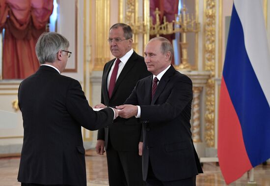 President Vladimir Putin receives credentials of 20 foreign ambassadors