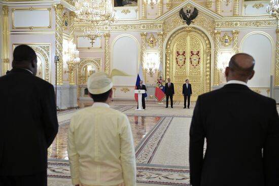 President Vladimir Putin receives credentials of 20 foreign ambassadors