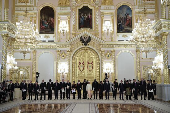 President Vladimir Putin receives credentials of 20 foreign ambassadors