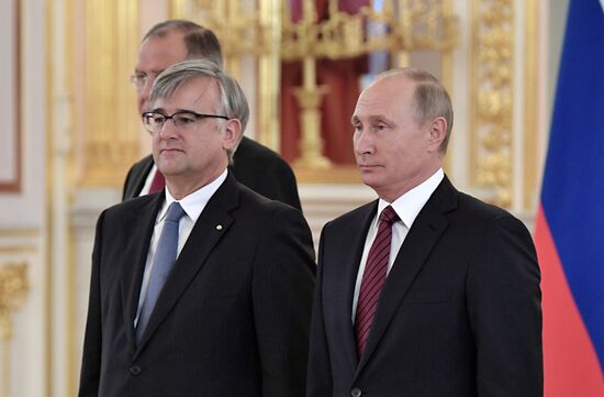 President Vladimir Putin receives credentials of 20 foreign ambassadors