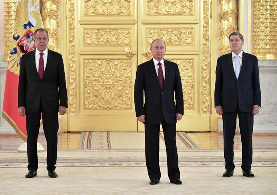 President Vladimir Putin receives credentials of 20 foreign ambassadors