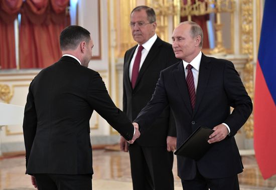 President Vladimir Putin receives credentials of 20 foreign ambassadors