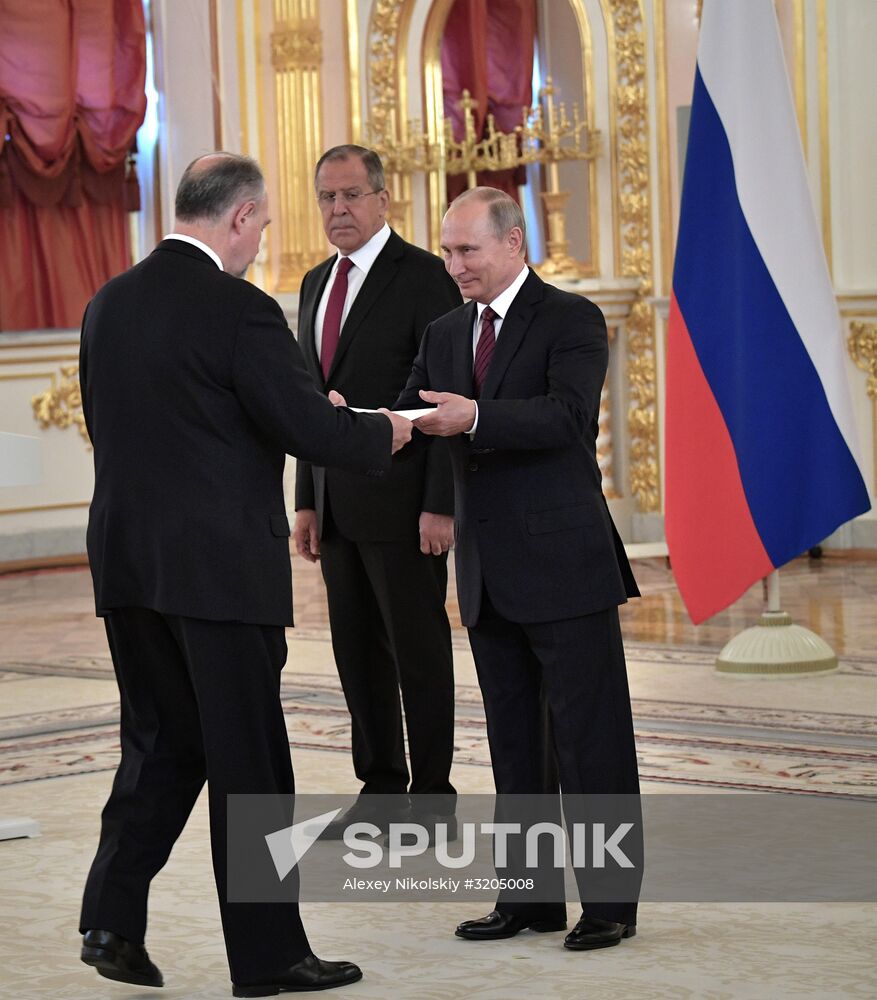 President Vladimir Putin receives credentials of 20 foreign ambassadors