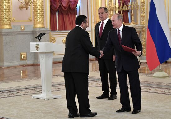 President Vladimir Putin receives credentials of 20 foreign ambassadors