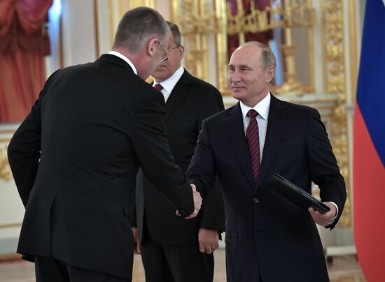 President Vladimir Putin receives credentials of 20 foreign ambassadors