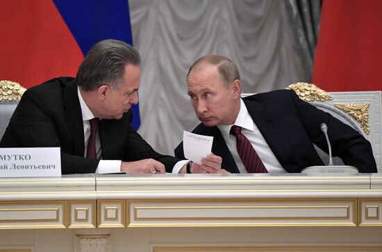Russian President Vladimir Putin chairs meeting of Presidential Council for Development of Physical Culture and Sport