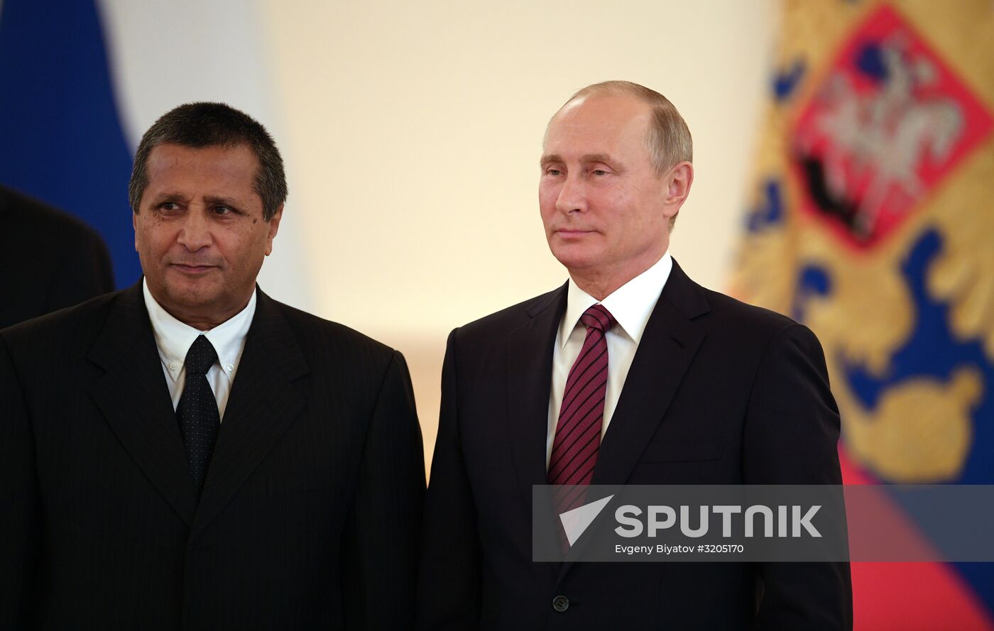 President Vladimir Putin receives credentials of 20 foreign ambassadors