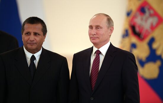 President Vladimir Putin receives credentials of 20 foreign ambassadors