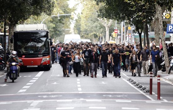 General strike in Barcelona in support of Catalan independence referendum