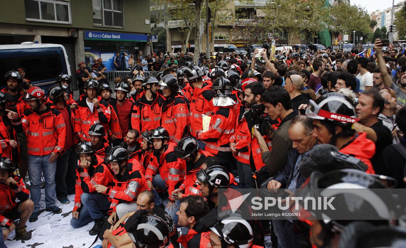 General strike in Barcelona in support of Catalan independence referendum