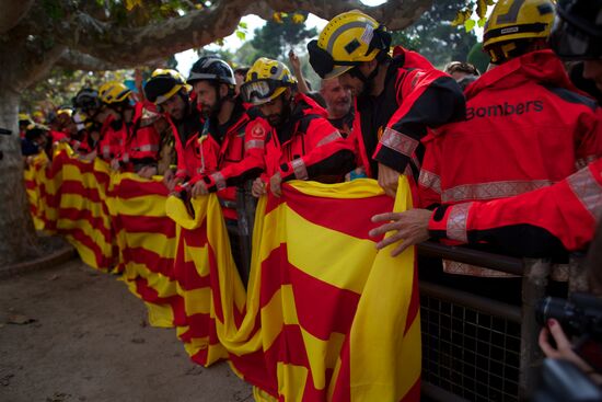 General strike in Barcelona in support of Catalan independence referendum