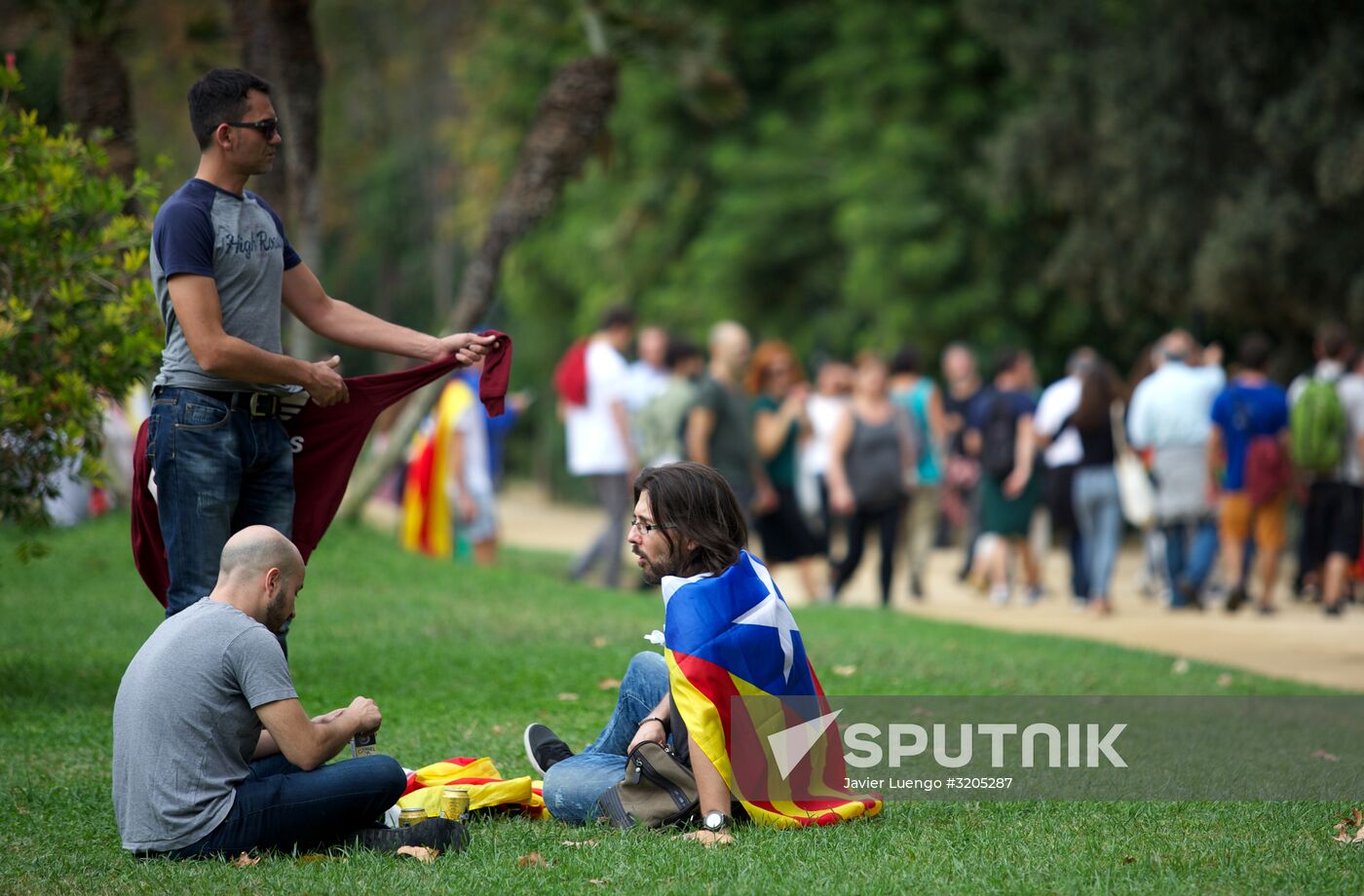 General strike in Barcelona in support of Catalan independence referendum