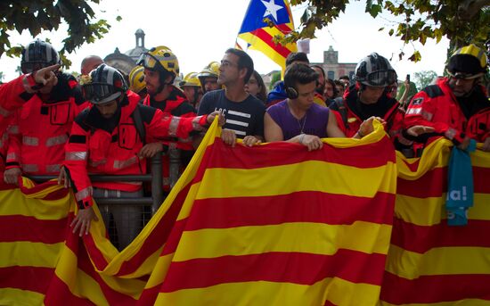 General strike in Barcelona in support of Catalan independence referendum