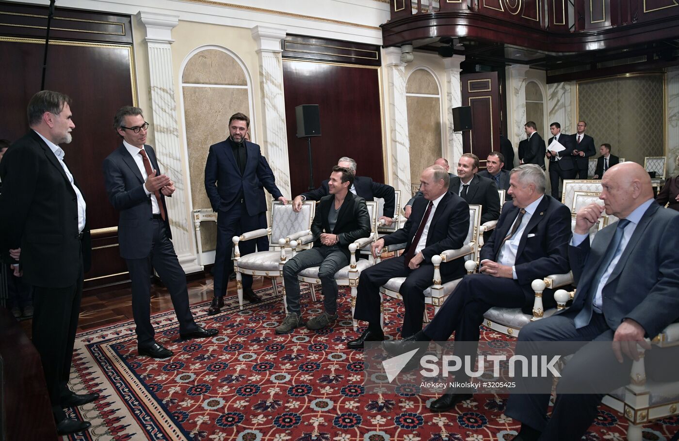 President Vladimir Putin meets with Salyut-7 cast and crew