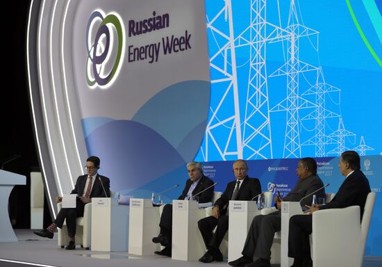 President Vladimir Putin attends Russian Energy Week International Forum