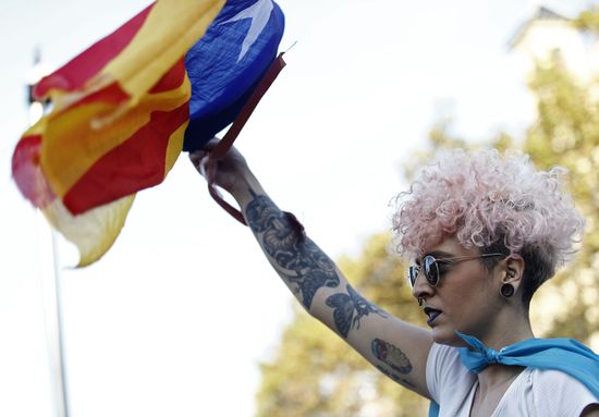 General strike in Barcelona in support of Catalan independence referendum