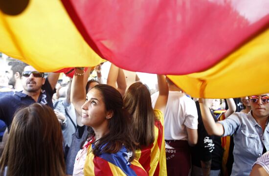 General strike in Barcelona in support of Catalan independence referendum