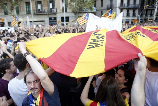 General strike in Barcelona in support of Catalan independence referendum