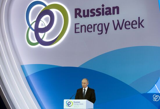 President Vladimir Putin attends Russian Energy Week International Forum