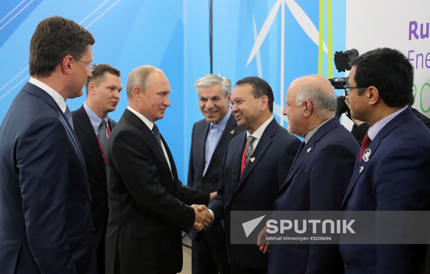 President Vladimir Putin attends Russian Energy Week International Forum