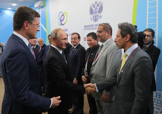 President Vladimir Putin attends Russian Energy Week International Forum