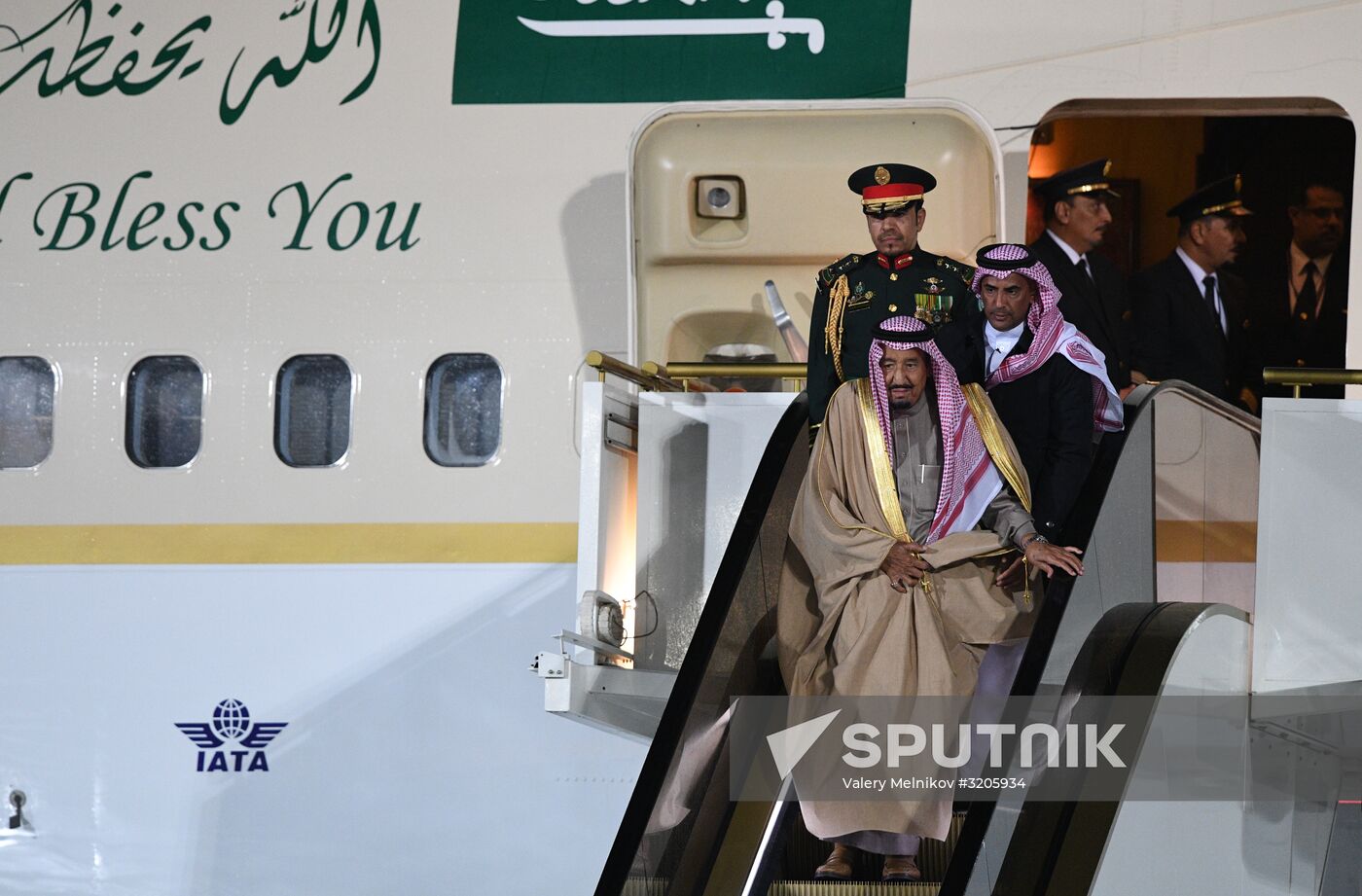 King of Saudi Arabia Salman bin Abdulaziz Al Saud arrives in Moscow
