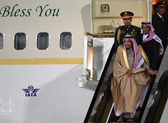King of Saudi Arabia Salman bin Abdulaziz Al Saud arrives in Moscow