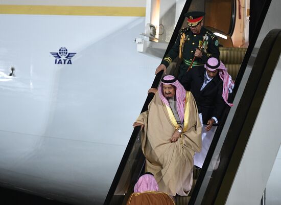 King of Saudi Arabia Salman bin Abdulaziz Al Saud arrives in Moscow
