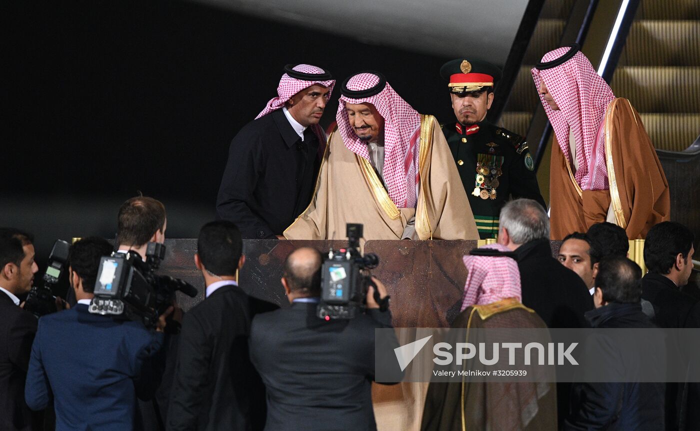 King of Saudi Arabia Salman bin Abdulaziz Al Saud arrives in Moscow