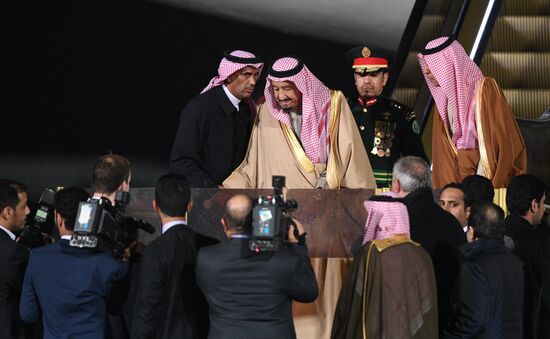 King of Saudi Arabia Salman bin Abdulaziz Al Saud arrives in Moscow