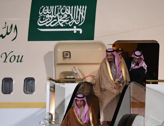 King of Saudi Arabia Salman bin Abdulaziz Al Saud arrives in Moscow