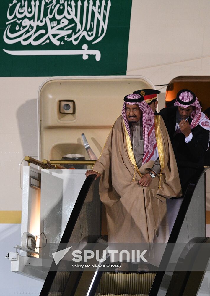 King of Saudi Arabia Salman bin Abdulaziz Al Saud arrives in Moscow