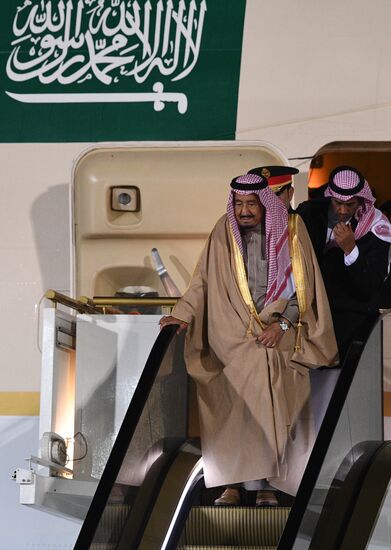 King of Saudi Arabia Salman bin Abdulaziz Al Saud arrives in Moscow