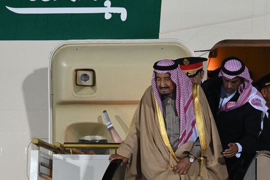 King of Saudi Arabia Salman bin Abdulaziz Al Saud arrives in Moscow