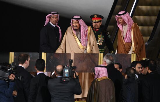 King of Saudi Arabia Salman bin Abdulaziz Al Saud arrives in Moscow