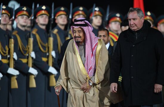 King of Saudi Arabia Salman bin Abdulaziz Al Saud arrives in Moscow