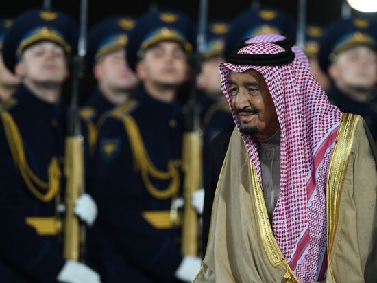 King of Saudi Arabia Salman bin Abdulaziz Al Saud arrives in Moscow