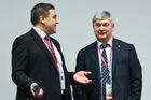 Lipetsk Mayor Sergei Ivanov, left, and Voronezh Mayor Alexander Gusev
during the International Mayors' Summit on Energy Efficiency and Sustainable Growth in Cities, held as part of the Russian Energy Week International Forum in Moscow. Location: Russia, Moscow. Author: Grigory Sysoev/Sputnik. Russian Energy Week International Forum