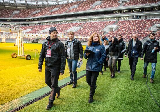 FIFA delegation and Rossiya 2018 Organizing Committee inspect Luzhniki Stadium