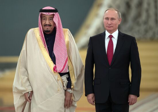 Russian President Vladimir Putin's talks with King Salman bin Abdulaziz Al Saud of Saudi Arabia