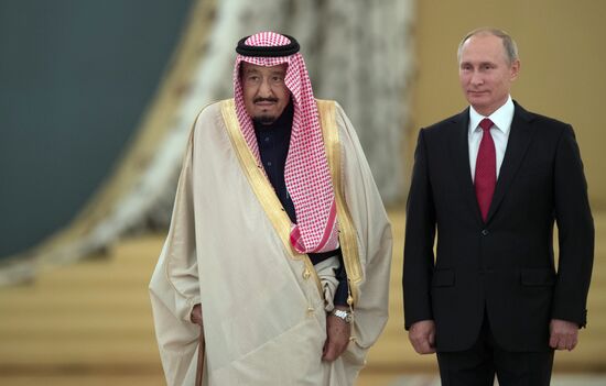 Russian President Vladimir Putin's talks with King Salman bin Abdulaziz Al Saud of Saudi Arabia