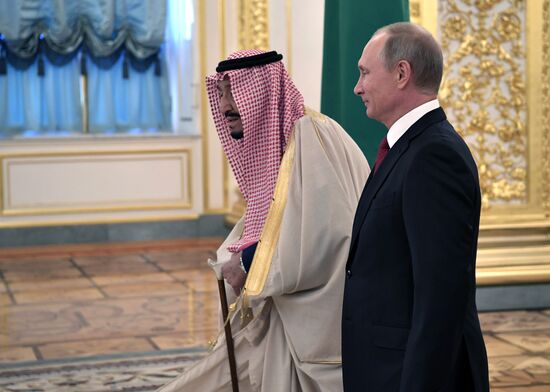 Russian President Vladimir Putin's talks with King Salman bin Abdulaziz Al Saud of Saudi Arabia