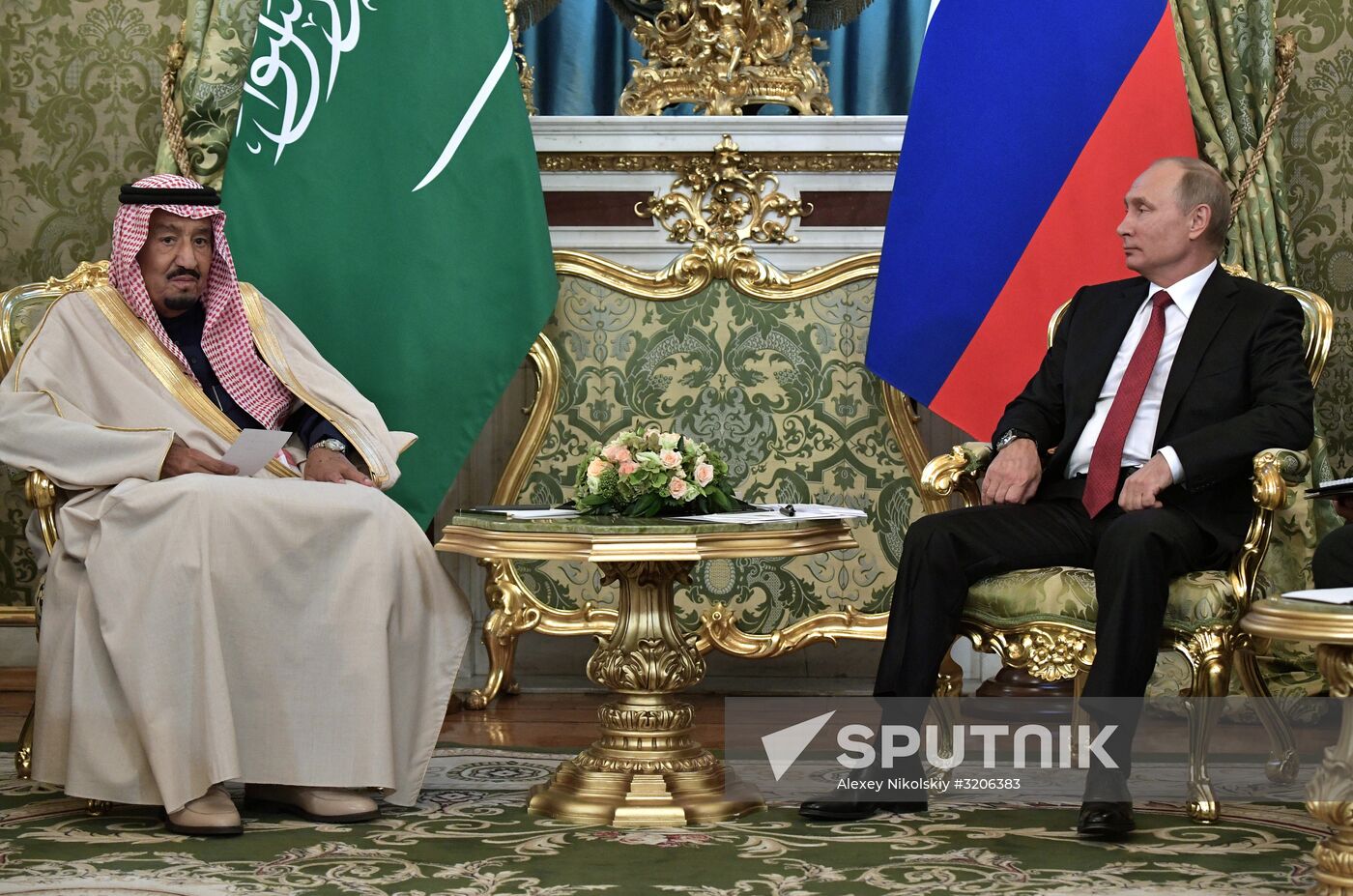 Russian President Vladimir Putin's talks with King Salman bin Abdulaziz Al Saud of Saudi Arabia