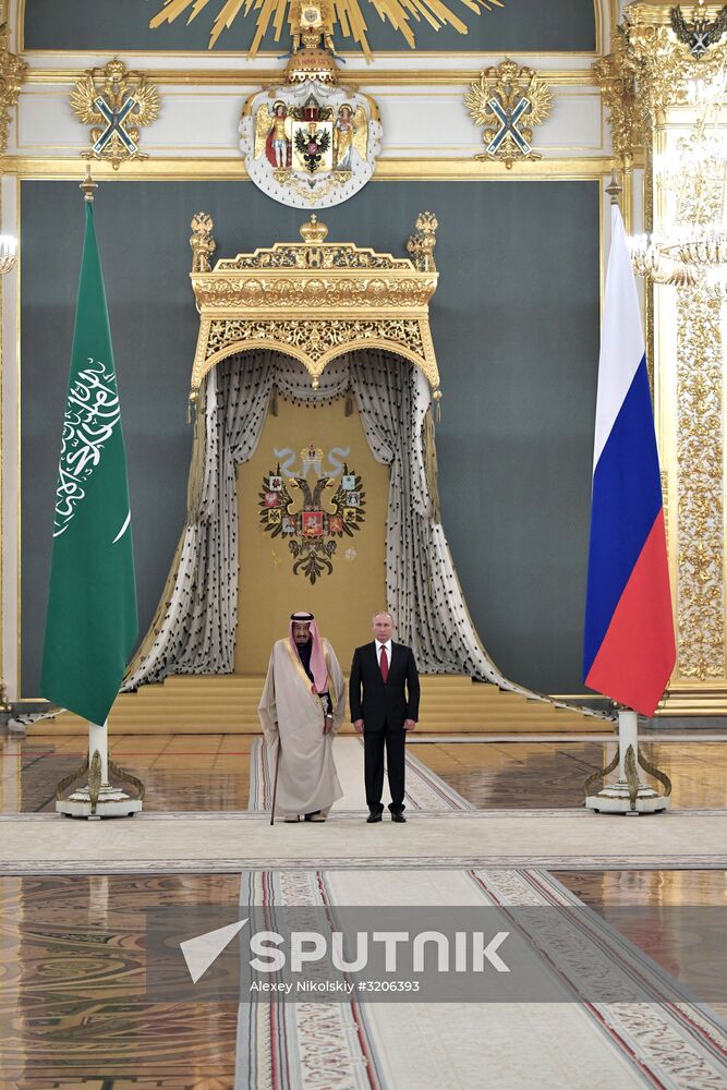 Russian President Vladimir Putin's talks with King Salman bin Abdulaziz Al Saud of Saudi Arabia
