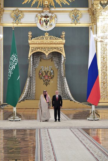 Russian President Vladimir Putin's talks with King Salman bin Abdulaziz Al Saud of Saudi Arabia
