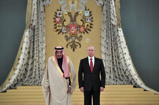 Russian President Vladimir Putin's talks with King Salman bin Abdulaziz Al Saud of Saudi Arabia