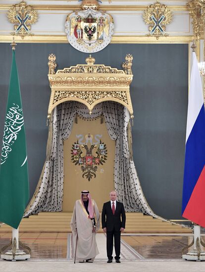 Russian President Vladimir Putin's talks with King Salman bin Abdulaziz Al Saud of Saudi Arabia